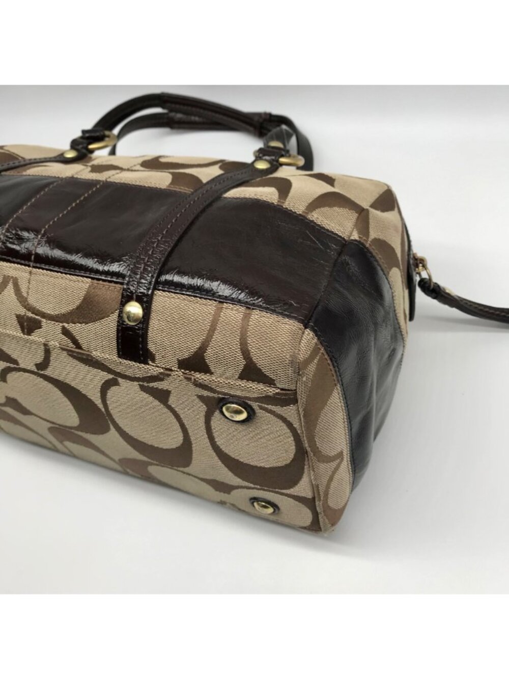 Coach Tan Signature Canvas Shoulder Bag - Picture 8 of 13
